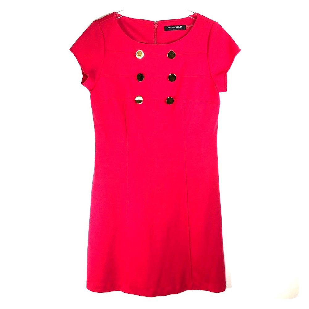 Ellen Tracy Raspberry Sheath Dress
